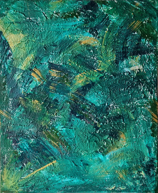 FOREST 50 cm X 60 cm X 1,5 cm TEXTURED ABSTRACT ACRYLIC VARNISHED